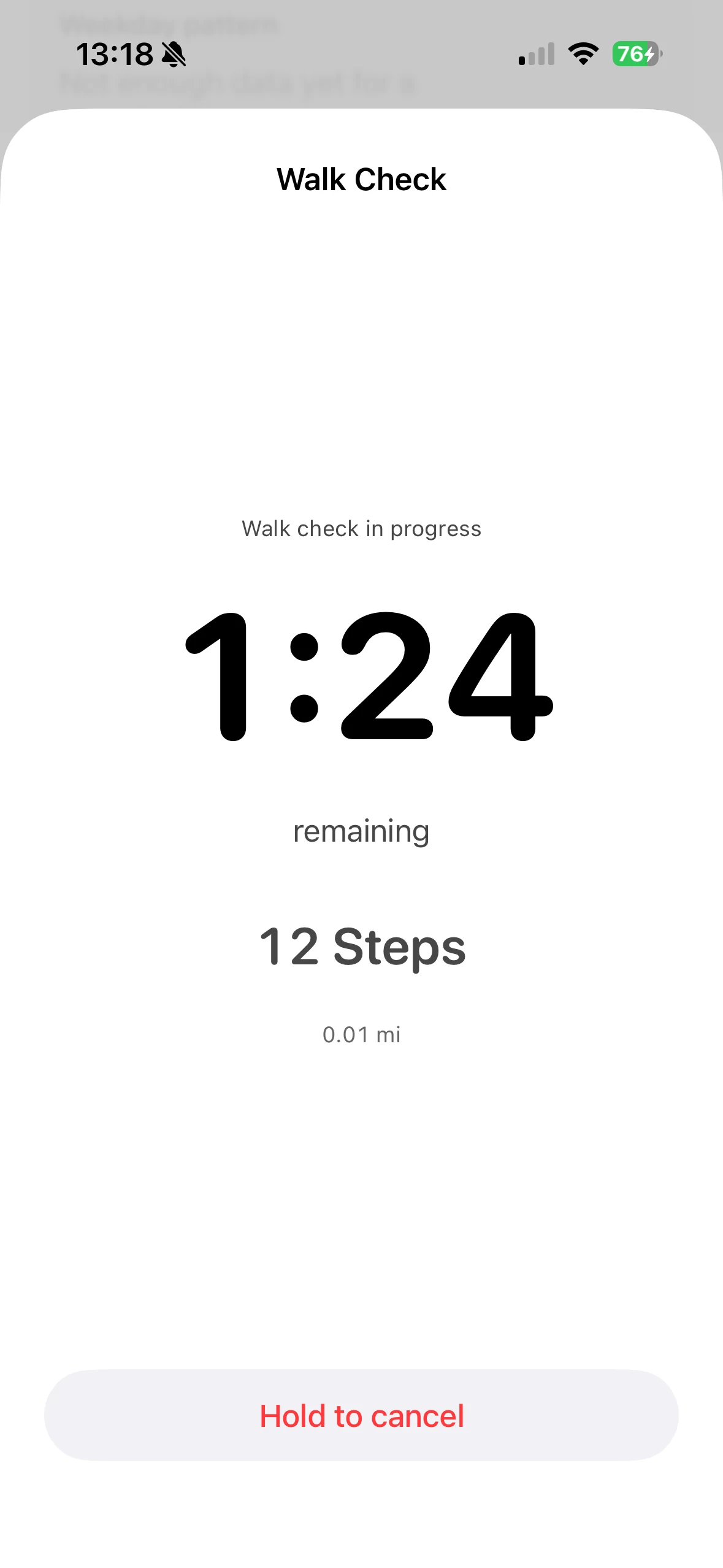 Stepluma Walk Check mit Tempo und Kadenz